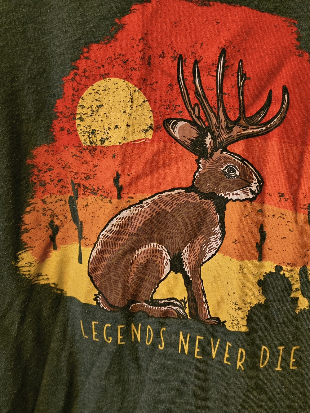 Legends Never Die Brown Jackalope Graphic Tee - Wild Tribute